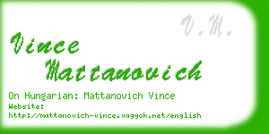 vince mattanovich business card